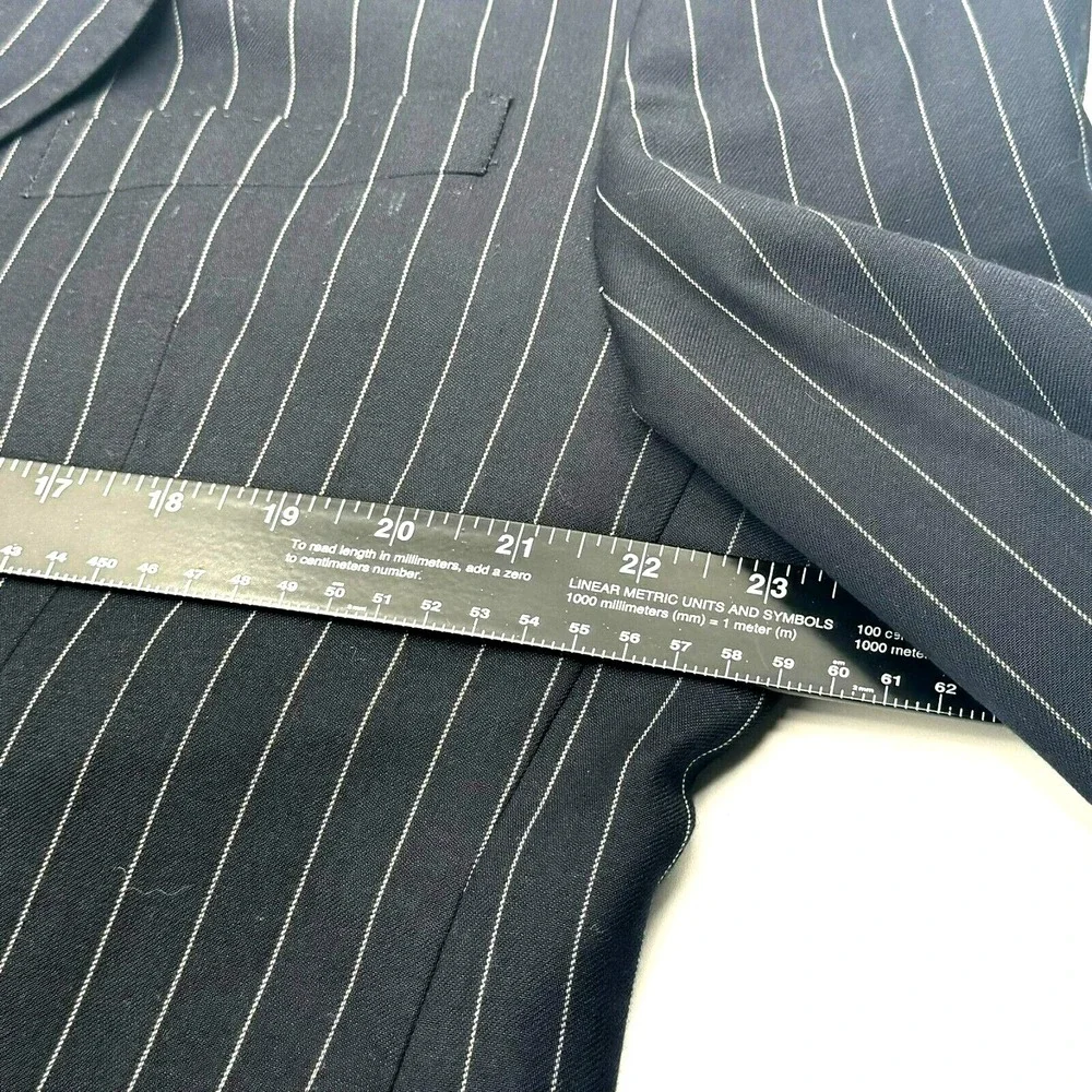 ENGLISH LAUNDRY Men's 44R Black Striped‎ Lined Formal Suit Jacket Blazer Career